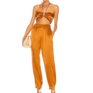 NICHOLAS Women's Burnt Orange Satin Joggers